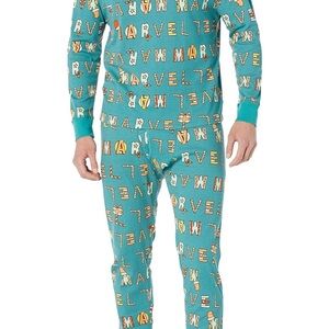 Marvel Men's Pajama Set - Teal and Orange XXL